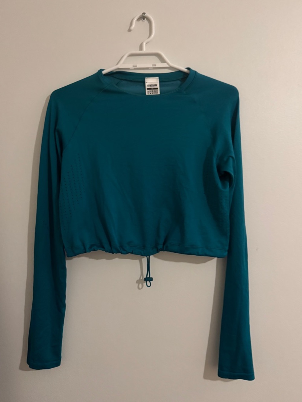 Gymshark Teal Cropped Long-Sleeve Active Top